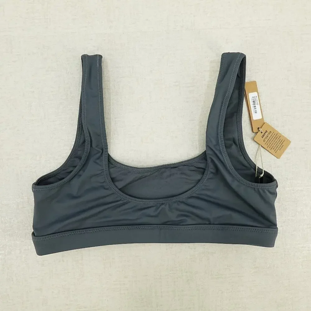 SKIMS Swim Tank Top Bikini Womens Medium Gunmetal Classic Sporty